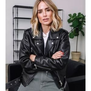 ANINE BING Benjamin Moto Jacket in Black Size XS new without tags